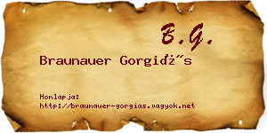 Braunauer Gorgiás névjegykártya
